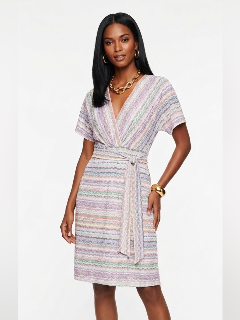 BCBG MAX AZRIA Wrap Midi Dress - Colorful - Womens size large